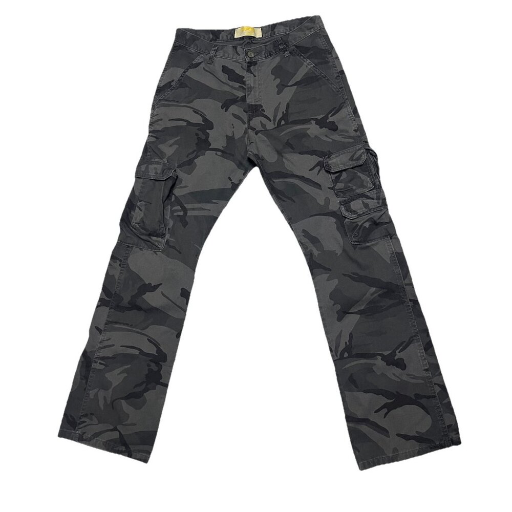Wrangler Pants Mens 30 x 30 Gray Camouflage Cargo Pockets Straight Leg Outdoor